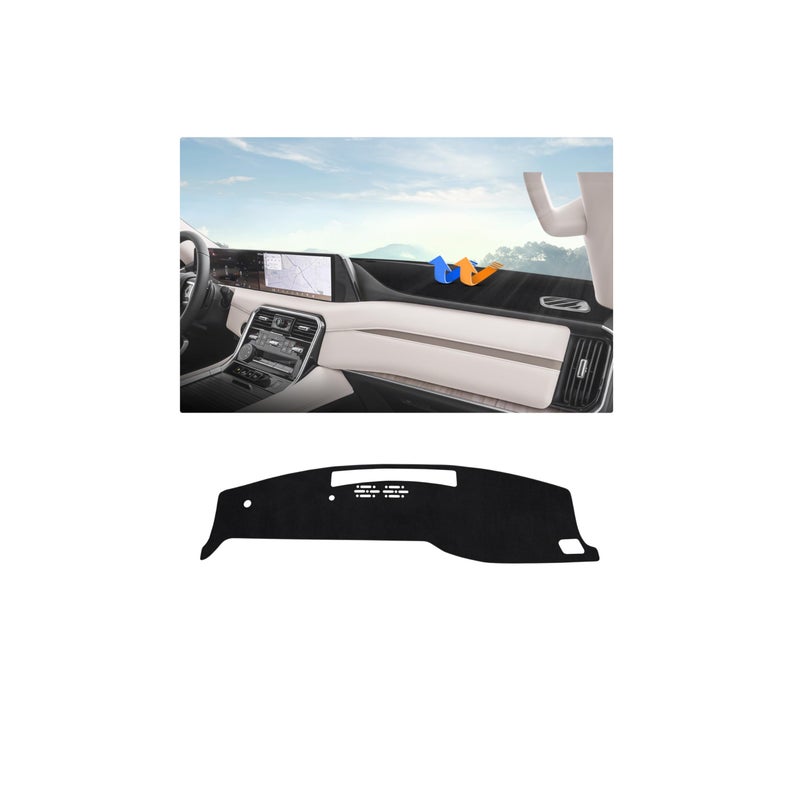 غطاء لوحة القيادة من أوتوردير لسيارة نيسان أرمادا 2025 2026 ملحقات غطاء لوحة القيادة ترقية حصيرة داش فلانيل واقي من أشعة الشمس والأشعة فوق البنفسجية يناسب فقط شاشة تعمل باللمس بحجم 143 بوصة